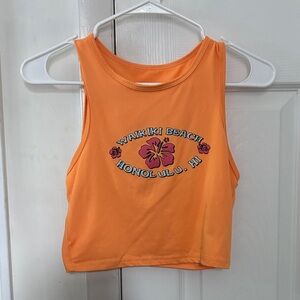 SHEIN Orange Waikiki Beach Tank Top